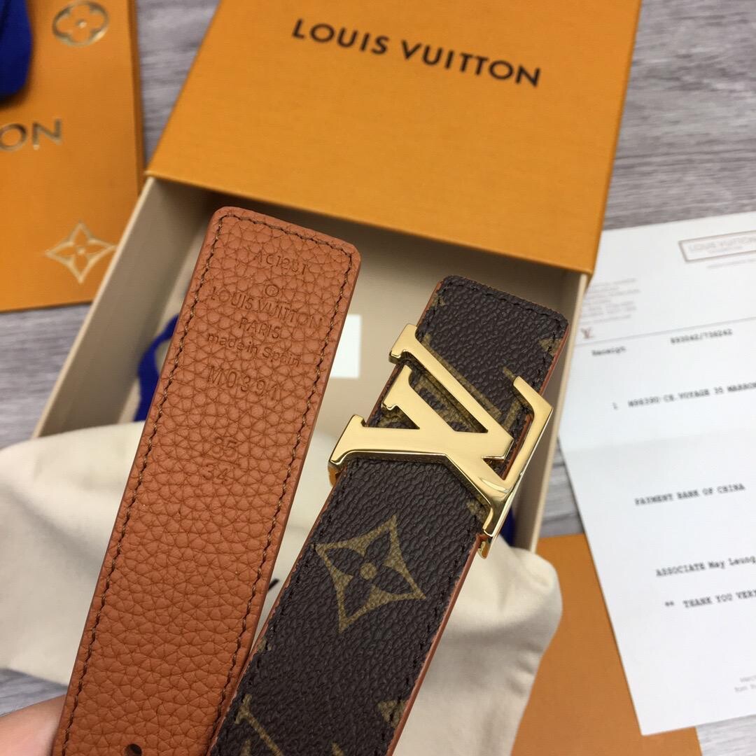 LV CINTURA LV INITIALES 30 MM REVERSIBILE