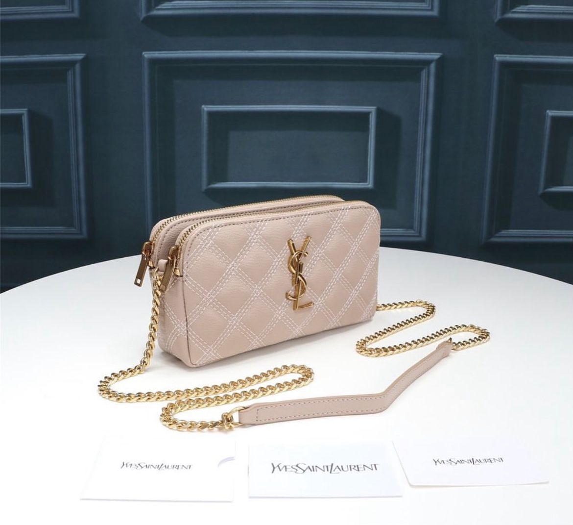 YSL MINI BAG IN MATELASSÉ PINK